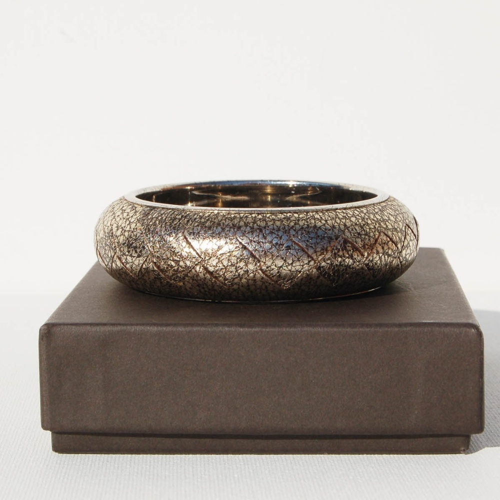 Bottega Veneta leather & sterling silver bracelet